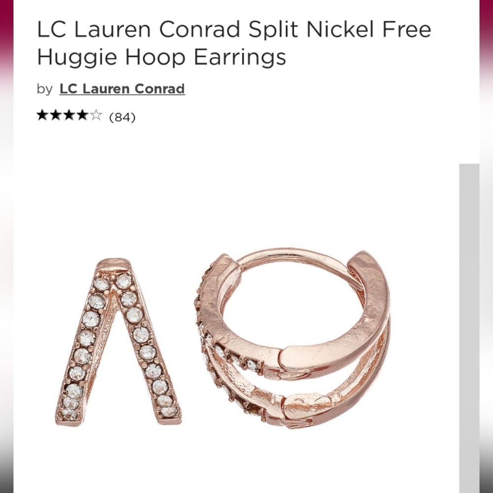 NWT Rose Gold Lauren Conrad Earrings
